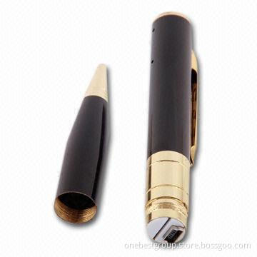 Spy Camera Recorder Pen, Supports TF Card Up to 16GB, Available in Gold and Silver Colors